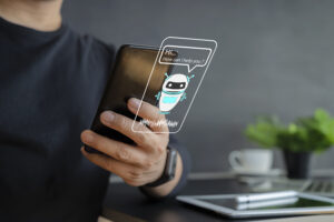 An image of someone using an AI chatbot