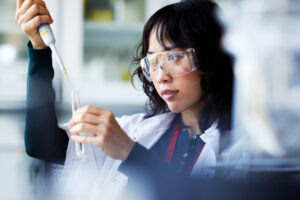 A scientist working on drug development