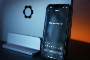 Image of a phone using ChatGPT.