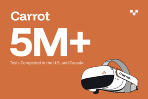 A graphic reflecting Carrot's 5 million+ visual tests 